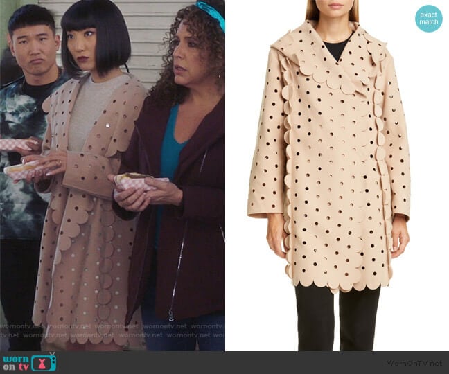 Paskal Hooded Appliqué Coat worn by Mei Lin (Poppy Liu) on Sunnyside