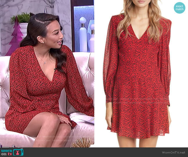 Alice + Olivia Polly Leopard Print Mini Dress worn by Jeannie Mai on The Real