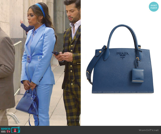 Prada Monochrome Saffiano Tote worn by Cristal Jennings (Daniella Alonso) on Dynasty