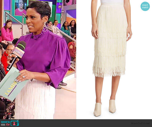 Rachel Comey Gyre Fringe Midi Skirt worn by Tamron Hall on Tamron Hall Show