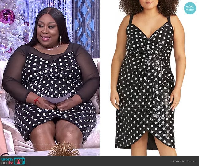 RACHEL Rachel Roy Faye Sequined Polka-Dot Dress worn by Loni Love on The Real
