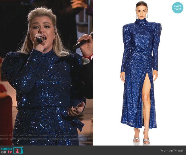 Raisa Vanessa Sequined Maxi Dress worn by Kelly Clarkson on The Voice