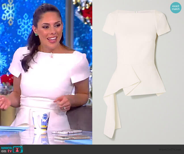 Roland Mouret Sisken Crepe Seamed Top worn by Abby Huntsman on The View