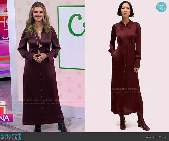 Kate Spade Satin Midi Shirtdress worn by Maria Shriver on Today