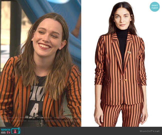Scotch & Soda Classic Striped Blazer worn by Love Quinn (Victoria Pedretti) on You