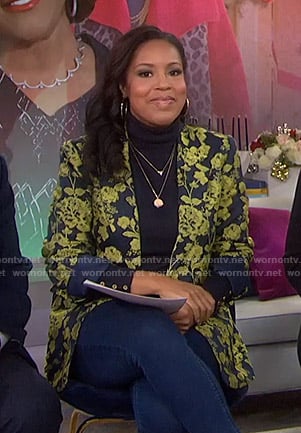 Sheinelle’s navy and yellow floral jacket on Today