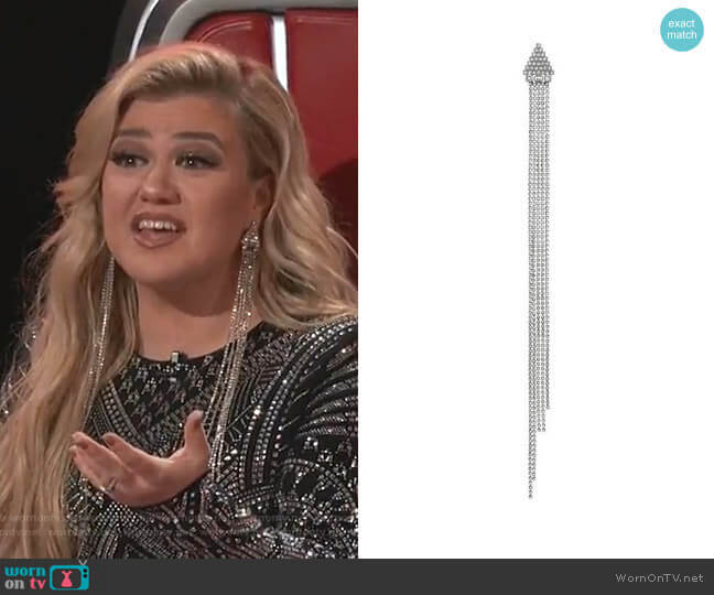 Gucci Single Earring with Crystals worn by Kelly Clarkson on The Voice