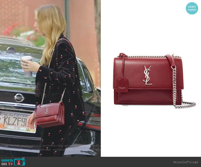Saint Laurent Sunset Medium Leather Shoulder Bag worn by Kirby Anders (Maddison Brown) on Dynasty