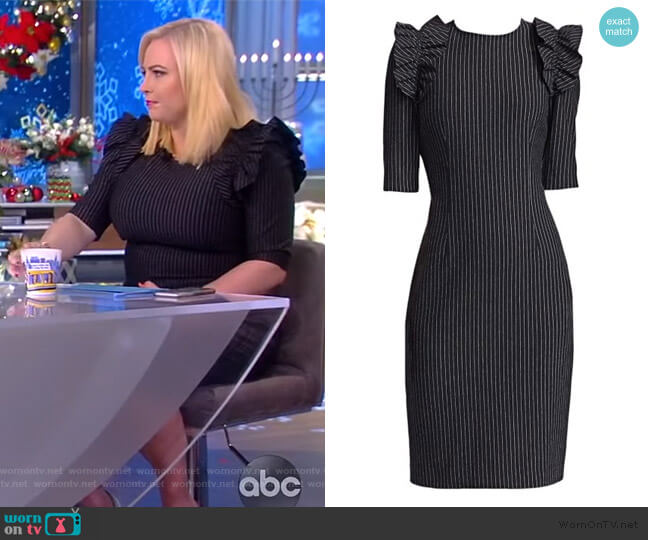 Teri Jon Pinstripe Sheath Dress worn by Meghan McCain on The View