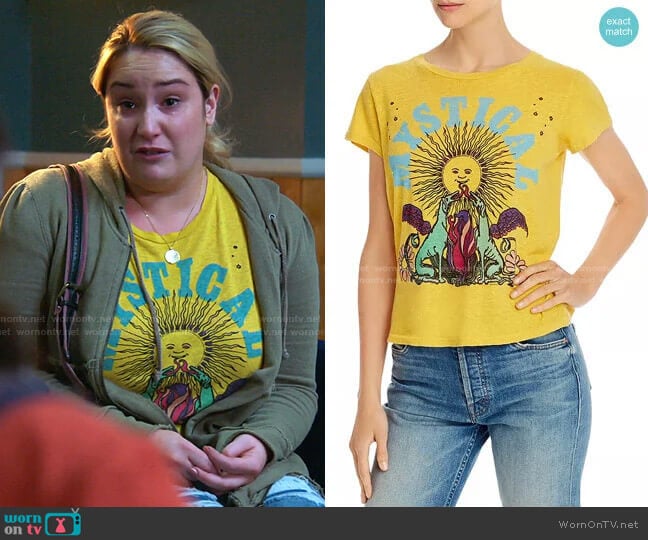 Mother The Boxy Goodie Goodie Mystical Tee worn by Davia (Emma Hunton) on Good Trouble