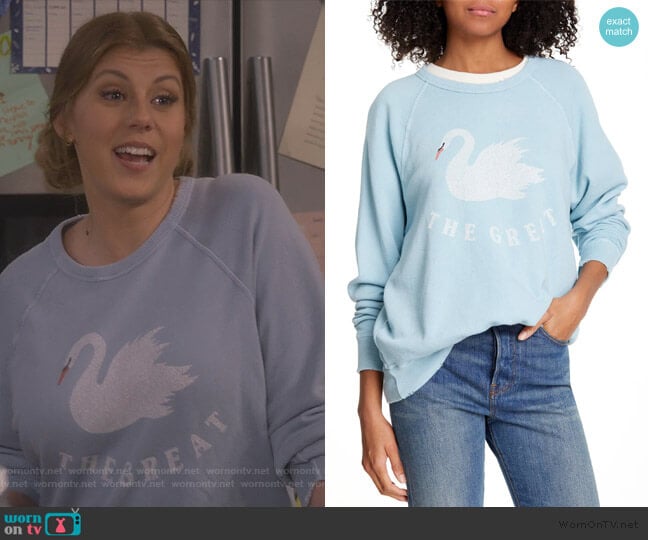 The Great. The College Swan French Terry Sweatshirt worn by Stephanie Tanner (Jodie Sweetin) on Fuller House