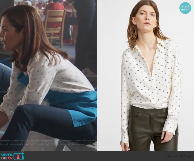 Theory Silk Dot Straight Shirt
