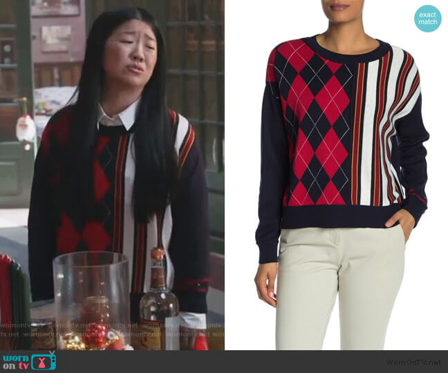 Tommy Hilfiger Argyle & Stripe Sweater worn by Alice Kwan (Sherry Cola) on Good Trouble