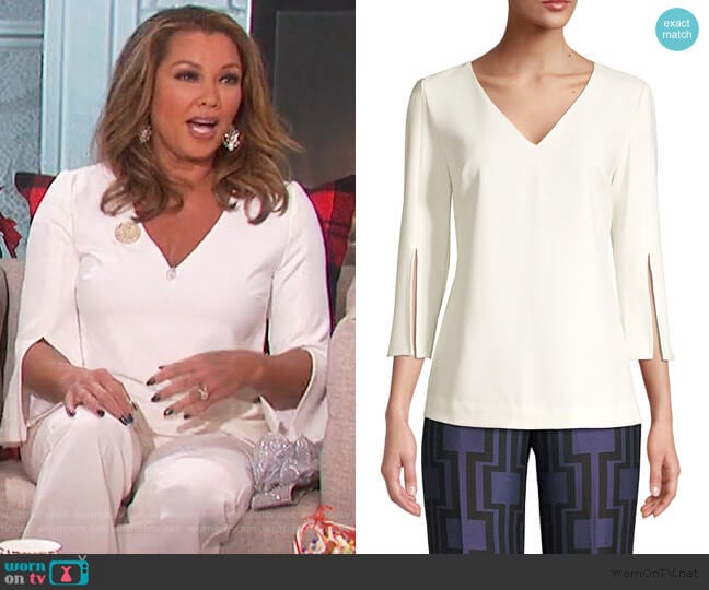 Trina Turk Eastern Lux Frey 2 Slit-Sleeve Top
