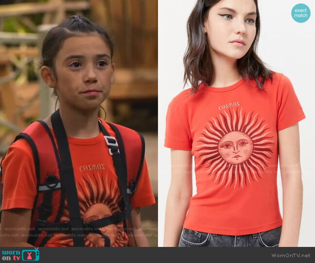 Urban Outfitters Sun Baby Tee worn by Gwen (Scarlett Estevez) on Bunkd