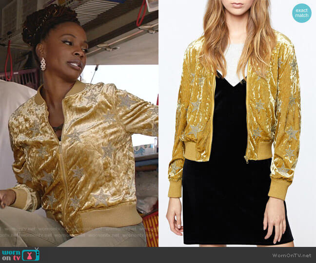 Sanctuary Velvet Star Jacket worn by Veronica Fisher (Shanola Hampton) on Shameless