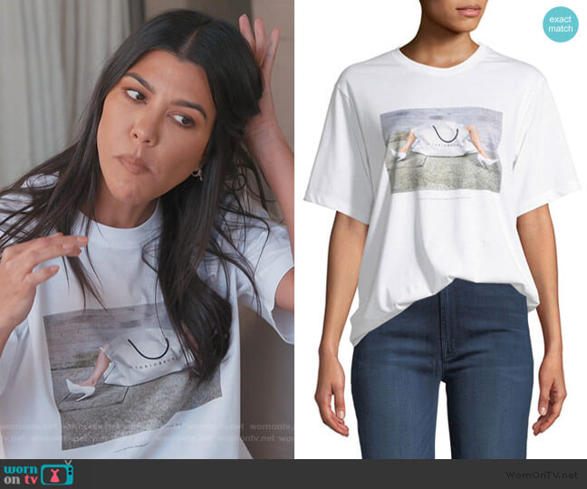 Victoria Beckham 10th Anniversary Graphic Tee worn by Kourtney Kardashian on Keeping Up with the Kardashians