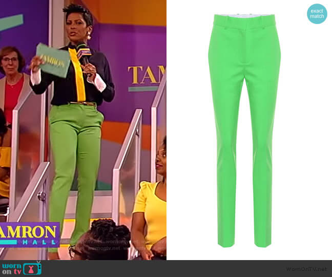 Victoria Beckham Slim wool-blend trousers worn by Tamron Hall on Tamron Hall Show