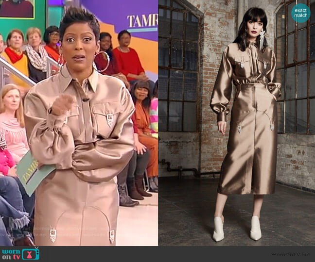Victoria Hayes Bronte Patch Pocket Shirtdress worn by Tamron Hall on Tamron Hall Show