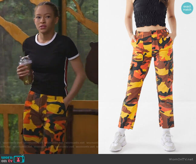 Urban Renewal Vintage Colorful Camo Bold Pant worn by Ava (Shelby Simmons) on Bunkd