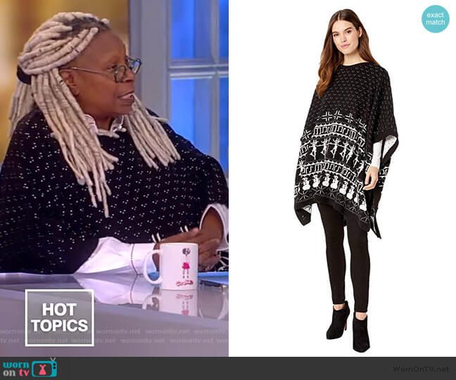 Dubgee by Whoopi Fair Isle Knit Cape worn by Whoopi Goldberg on The View