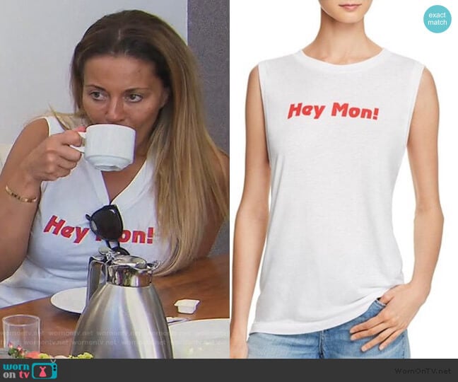 Wildfox Hey Mon! Top worn by Dolores Catania on The Real Housewives of New Jersey