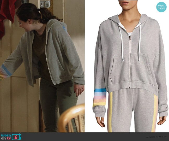 WildFox Spectrum Hoodie Striped Sweat Jacket worn by Debbie Gallagher (Emma Kenney) on Shameless