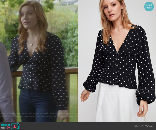 Wilfred New Prairie Blouse worn by Nancy Drew (Kennedy McMann) on Nancy Drew