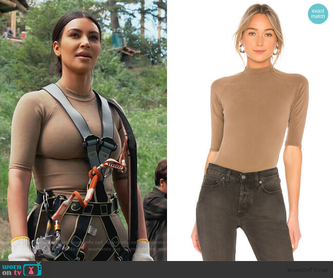 Yeezy Season 6 Mock Neck Tee worn by Kim Kardashian on Keeping Up with the Kardashians