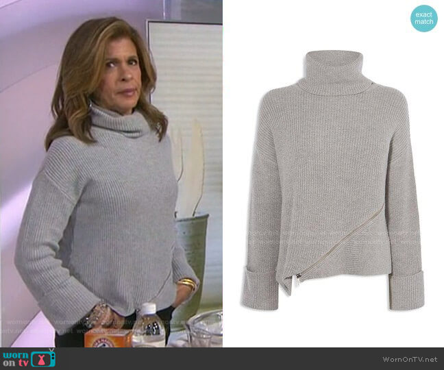 Karen Millen Zip-detail Turtleneck Sweater worn by Hoda Kotb on Today