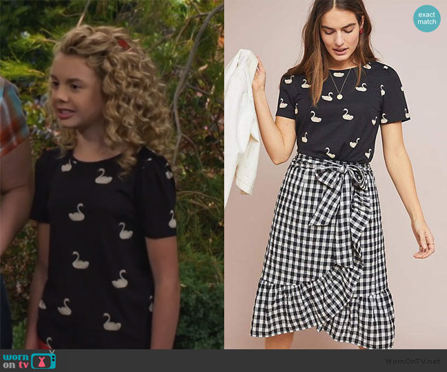 Anthropologie Oui Graphic Print Tee worn by Destiny Baker (Mallory James Mahoney) on Bunkd