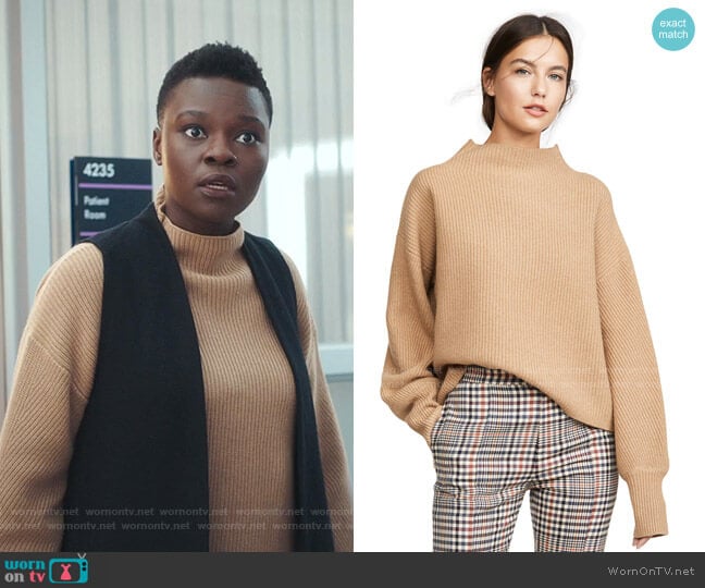 A.L.C. Helena Sweater worn by Mina Okafor (Shaunette Renee Wilson) on The Resident