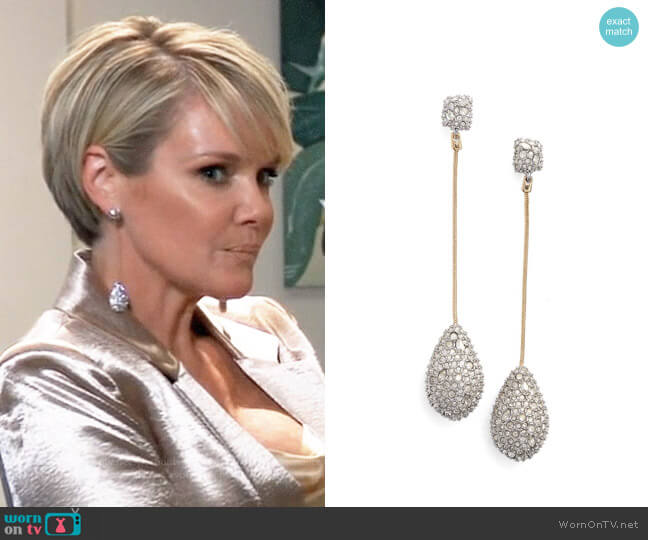 Alexis Bittar Elements Long Teardrop Earrings worn by Ava Jerome (Maura West) on General Hospital