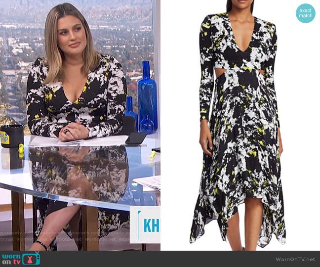 Alice + Olivia Temika Cutout Print Dress worn by Carissa Loethen Culiner on E! News