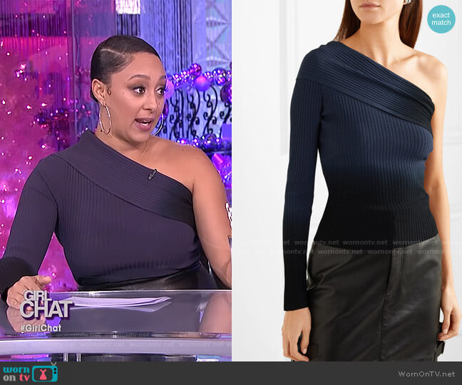 Altuzarra Padma One-Sleeve Top worn by Tamera Mowry on The Real