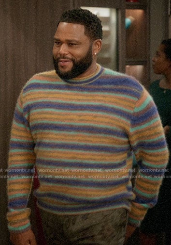 Andre’s purple and yellow stripe sweater on Black-ish