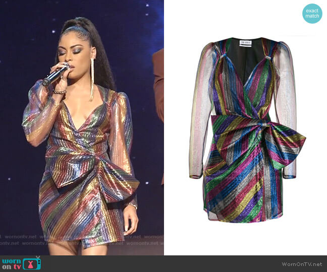 Attico Metallic Stripe Tulle Mini Dress worn by Treasure (Katlynn Simone) on Empire