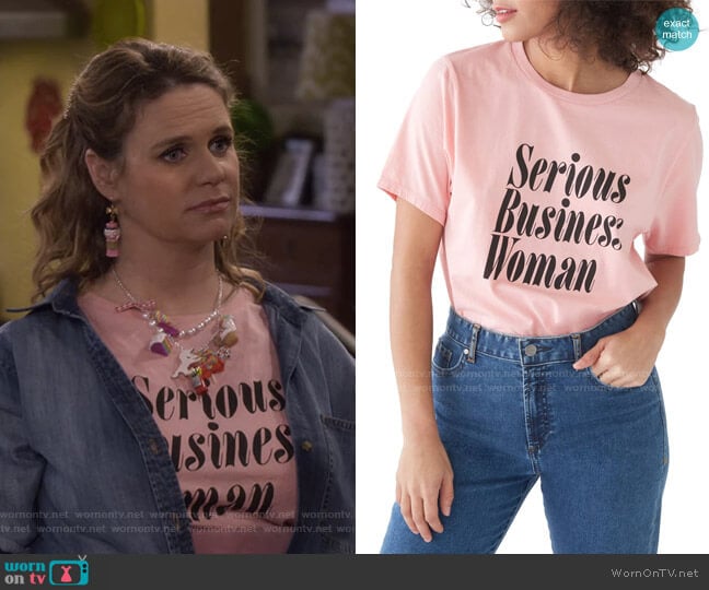Ban.Do Serious Business Woman Classic Tee worn by Kimmy Gibbler (Andrea Barber) on Fuller House