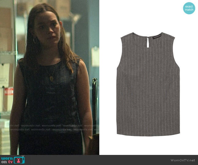 Banana Republic Metallic Pinstripe Shell worn by Love Quinn (Victoria Pedretti) on You
