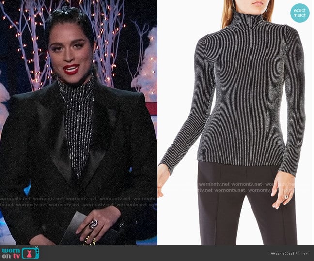 Bcbgmaxazria Brinne Top worn by Lilly Singh on A Little Late with Lilly Singh