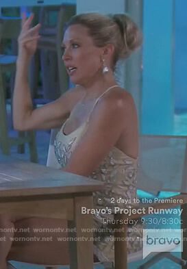 Braunwyn’s floral embellished dress on The Real Housewives of Orange County