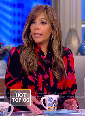 Sunny’s black floral print dress on The View