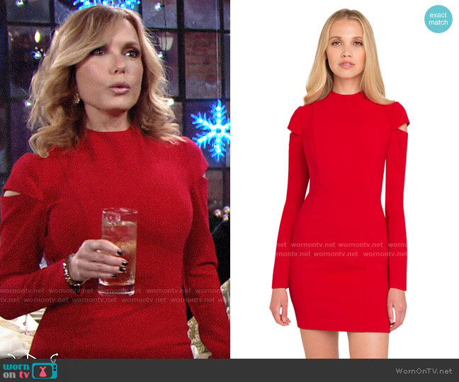 Black Halo Bonelli Mini Dress worn by Lauren Fenmore (Tracey Bregman) on The Young and the Restless