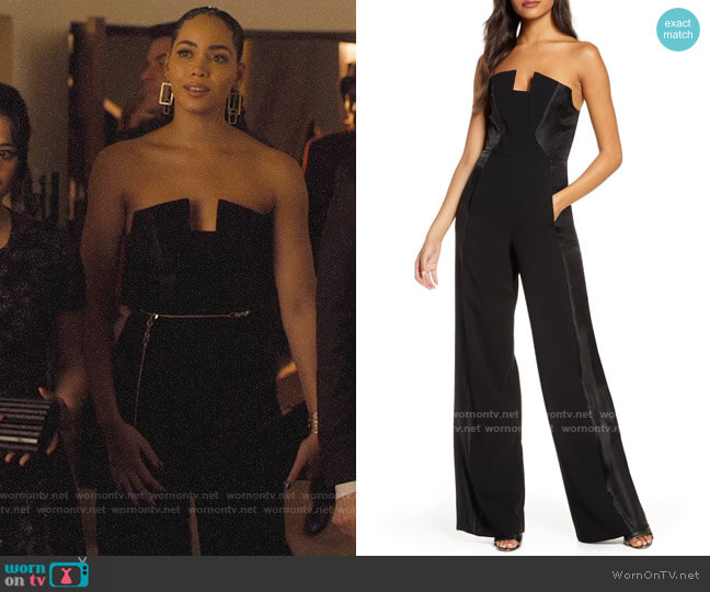 Black Halo Lena Jumpsuit worn by Macy Vaughn (Madeleine Mantock) on Charmed