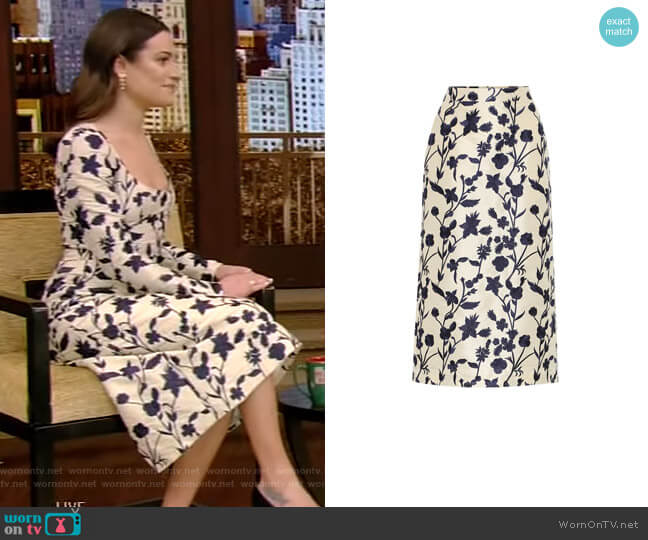 Brock Collection Quercini Floral-Jacquard Midi Skirt