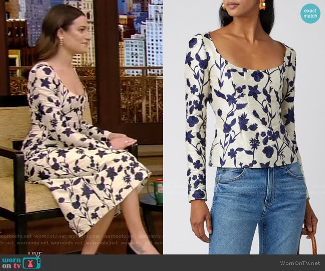 Brock Collection Floral-Jacquard Top
