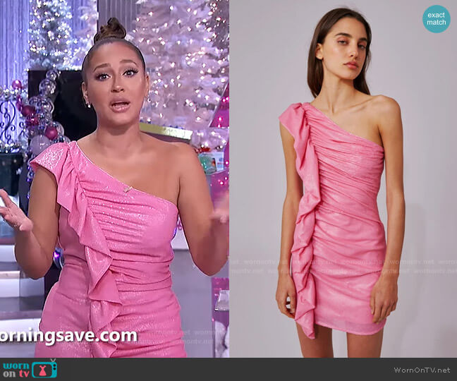 C/Meo Collective As It Goes Dress worn by Adrienne Houghton on The Real