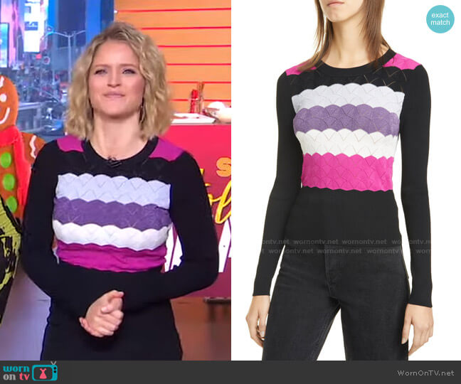 Cinq a Sept Skylar Sweater worn by Sara Haines on Good Morning America
