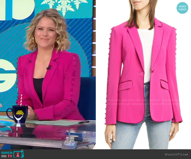 Cinq a Sept Vivi Blazer worn by Sara Haines on Good Morning America