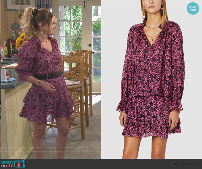 Derek Lam 10 Crosby Ehtnic Floral Print Ruffle Neck Blouse worn by DJ Tanner-Fuller (Candace Cameron Bure) on Fuller House